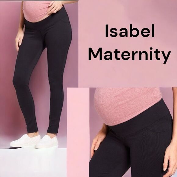 Isabel l Maternity l Black Pants, Jeggings l Mid Rise l Back Pockets l L l NWT - Picture 1 of 9